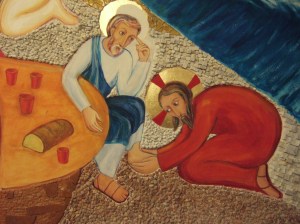 Gesù lava i piedi a Pietro